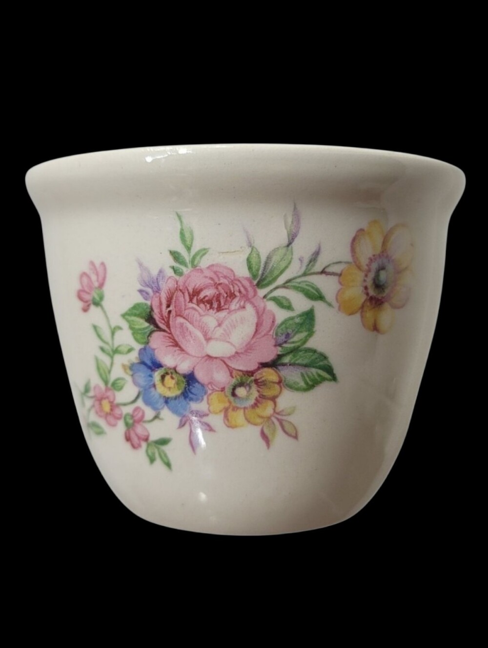 Vintage Floral Ceramic Flat Egg Cup